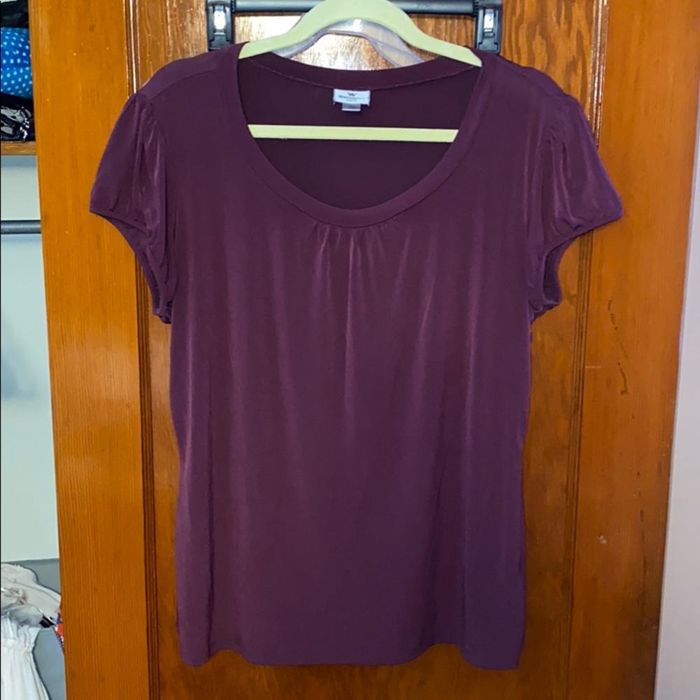 Worthington purple cap sleeve blouse